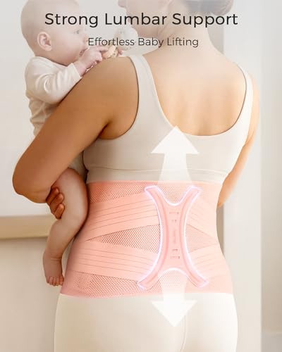 FREETOO Faja Postparto para Mujeres, Soporte Abdominal Post Cirugía, Faja C para Parto Natural, Ajustable, Tamaño L, Color Rosa - imagen 4