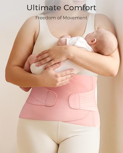 FREETOO Faja Postparto para Mujeres, Soporte Abdominal Post Cirugía, Faja C para Parto Natural, Ajustable, Tamaño L, Color Rosa - imagen 6