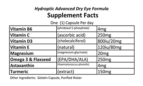 ADVANCED THERACEUTICALS Fórmula Avanzada para Ojos Secos Hydroptic - Suplemento Diario de 90 Días - Nutrición Ocular y Film Lacrimal con Astaxantina, - imagen 2