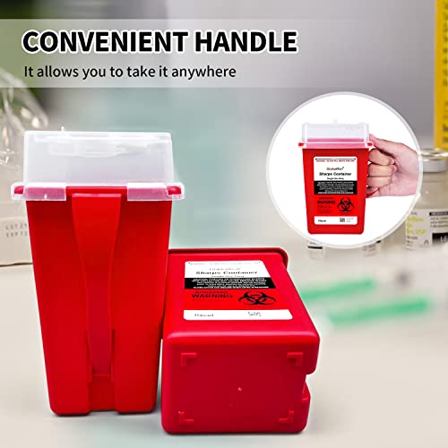 Contenedor de Desechos Punzocortantes GlobalRoll de 1 Cuarto, Paquete de 6, Recipiente Biohazard para Desechos de Agujas y Jeringas, Ideal para Hogar - imagen 5