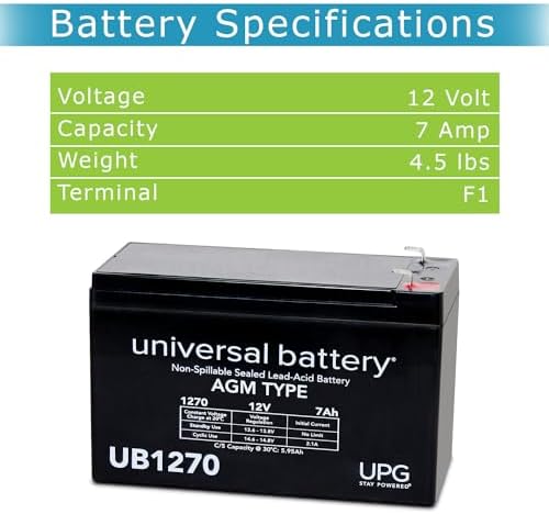 Batería SLA UPG 12V 7Ah de Repuesto para Sistema de Alarma de Seguridad ADT en Casa - imagen 3