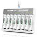Baterías AA Recargables de Litio con Cargador Rápido de 8 Bahías - Paquete de 8 Baterías de 1.5V 3600mWh para Blink Outdoor y Xbox - imagen 1
