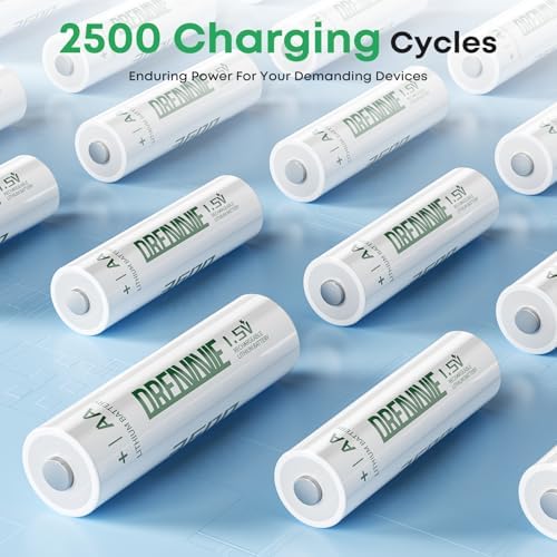 Baterías AA Recargables de Litio con Cargador Rápido de 8 Bahías - Paquete de 8 Baterías de 1.5V 3600mWh para Blink Outdoor y Xbox - imagen 5