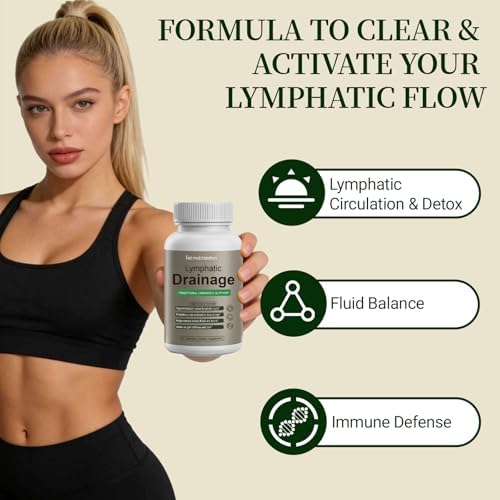Cápsulas de Drenaje Linfático para Movilización de Grasas - Suplementos Herbales Detox y de Soporte Inmunológico con Complejo de 8 Plantas, 60 - imagen 3