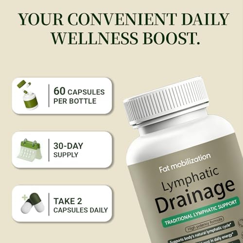Cápsulas de Drenaje Linfático para Movilización de Grasas - Suplementos Herbales Detox y de Soporte Inmunológico con Complejo de 8 Plantas, 60 - imagen 5