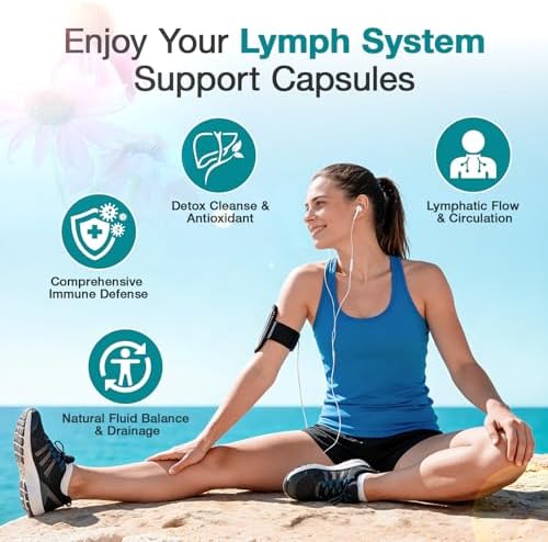 Suplementos de Drenaje Linfático, Suplemento Herbal Natural para Salud Inmunológica y Equilibrio de Líquidos, con Equinácea y Diente de León, 90 - imagen 2