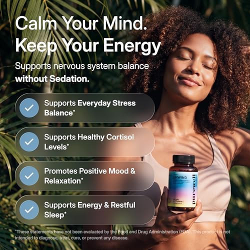 Suplementos para el Estrés PUREWELL SCIENCES Unwind - 60 Cápsulas Veganas para Mujeres - L Teanina, Magnesio, Extracto de Rhodiola, Zinc y Vitamina B6 - imagen 2