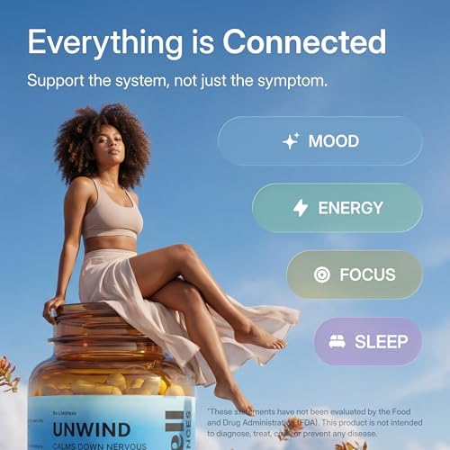 Suplementos para el Estrés PUREWELL SCIENCES Unwind - 60 Cápsulas Veganas para Mujeres - L Teanina, Magnesio, Extracto de Rhodiola, Zinc y Vitamina B6 - imagen 3