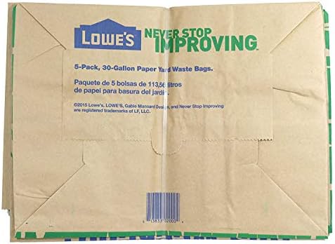 Bolsas de Papel para Jardín y Hojas de 30 Galones Lowes, Paquete de 5 (3 Paquetes) Total de 15 Bolsas - imagen 4