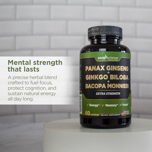Suplemento Gade Nutrition de Ginkgo Biloba con Ginseng y Bacopa Monnieri | Cápsulas para la Memoria y Enfoque - Suplemento para el Cerebro - imagen 5