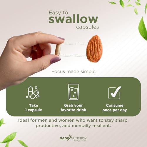 Suplemento Gade Nutrition de Ginkgo Biloba con Ginseng y Bacopa Monnieri | Cápsulas para la Memoria y Enfoque - Suplemento para el Cerebro - imagen 6