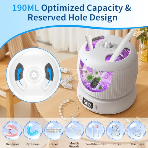 Máquina Limpiadora Ultrasónica de Retenedores 2025, Limpieza Separada para Guardas Nocturnas, Frenos, Alineadores, Cepillos, Joyería, 4 Modos y Base - imagen 4