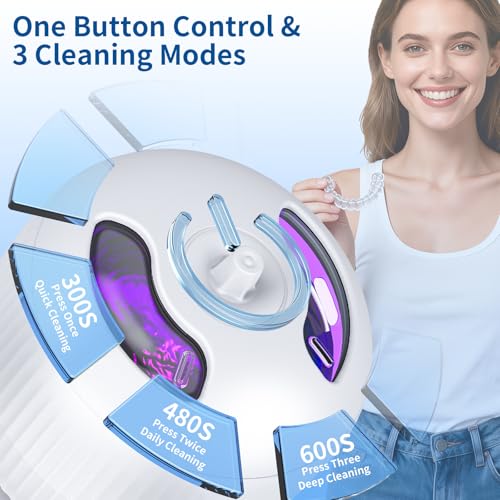 Máquina Limpiadora Ultrasónica de Retenedores 2025, Limpieza Separada para Guardas Nocturnas, Frenos, Alineadores, Cepillos, Joyería, 4 Modos y Base - imagen 5