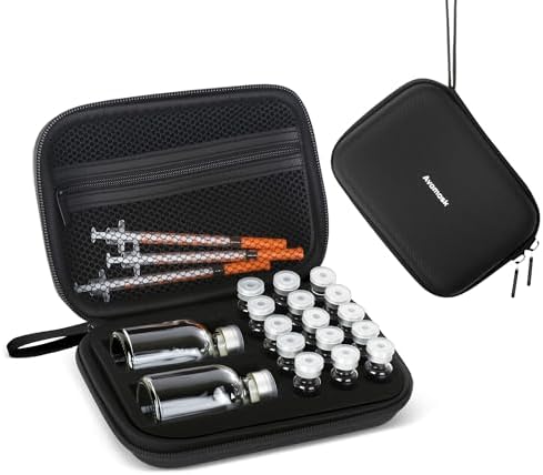 Estuche Avomosk para 17 frascos, tamaño dual de 30ml y 3ml, soporte para viales de BAC y insulina, ideal para refrigerador y viaje (solo estuche) - imagen 1