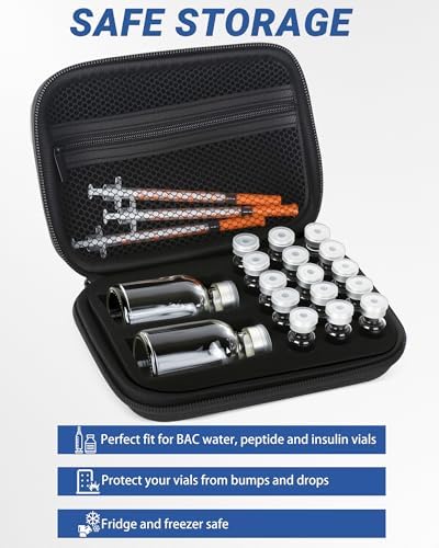 Estuche Avomosk para 17 frascos, tamaño dual de 30ml y 3ml, soporte para viales de BAC y insulina, ideal para refrigerador y viaje (solo estuche) - imagen 6
