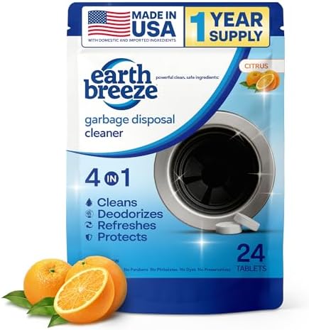 Tabletas Limpiadoras para Desechos de Earth Breeze – 4 en 1 con Aroma a Cítricos que Limpian, Desodoriza, Refresca y Protege – Efecto Limpiador - imagen 1