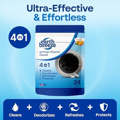 Tabletas Limpiadoras para Desechos de Earth Breeze – 4 en 1 con Aroma a Cítricos que Limpian, Desodoriza, Refresca y Protege – Efecto Limpiador - imagen 3