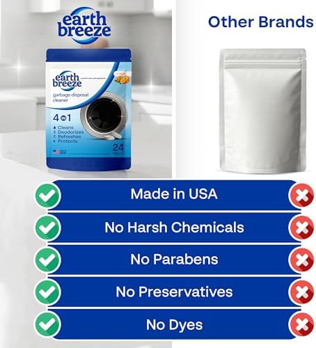 Tabletas Limpiadoras para Desechos de Earth Breeze – 4 en 1 con Aroma a Cítricos que Limpian, Desodoriza, Refresca y Protege – Efecto Limpiador - imagen 5