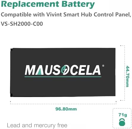Batería MAUSOCELA de 6000mAh, reemplazo para panel de control Smart Hub, compatible con Vivint VS-SH2000-C00 y 12047088-00 - imagen 4