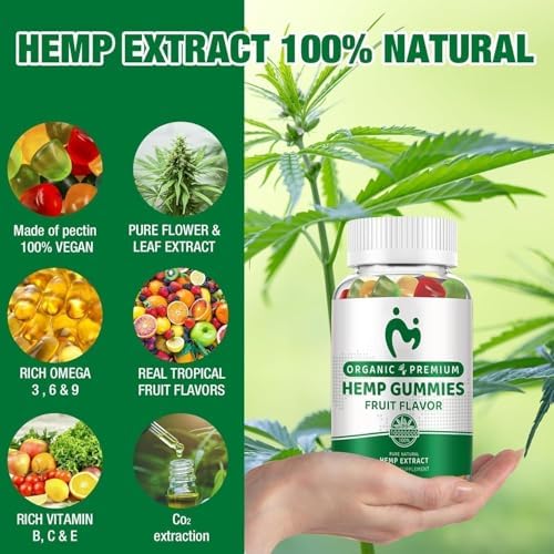 Gomitas de Cáñamo Avanzadas (1 Paquete) para Dolor, Sueño y Ansiedad - Suplemento de Extracto de Aceite de Cáñamo Orgánico de Alta Potencia - Vegano - imagen 6