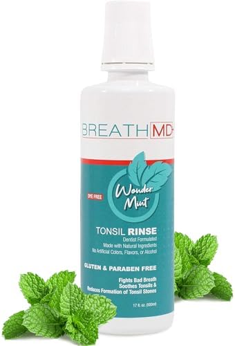 BreathMD - Enjuague bucal natural para eliminar piedras en las amígdalas y tratar el mal aliento - Sin alcohol, sin colorantes, sin gluten - Sabor - imagen 1