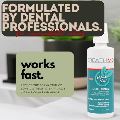 BreathMD - Enjuague bucal natural para eliminar piedras en las amígdalas y tratar el mal aliento - Sin alcohol, sin colorantes, sin gluten - Sabor - imagen 5