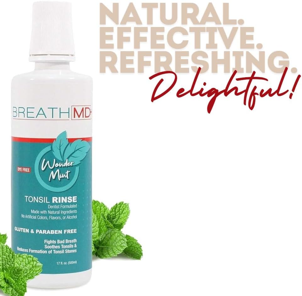 BreathMD - Enjuague bucal natural para eliminar piedras en las amígdalas y tratar el mal aliento - Sin alcohol, sin colorantes, sin gluten - Sabor - imagen 6