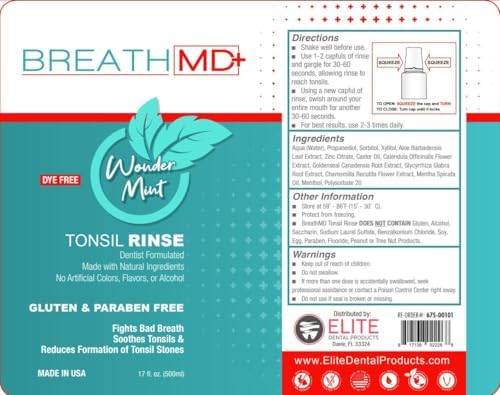 BreathMD - Enjuague bucal natural para eliminar piedras en las amígdalas y tratar el mal aliento - Sin alcohol, sin colorantes, sin gluten - Sabor - imagen 7