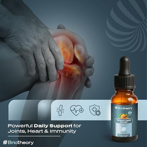 Extracto de Raíz de Cúrcuma BRIOTHEORY en Gotas – Suplemento Herbal para Articulaciones y Músculos, Antioxidante y Antiinflamatorio, Sin Alcohol, - imagen 3