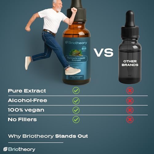 Extracto de Raíz de Cúrcuma BRIOTHEORY en Gotas – Suplemento Herbal para Articulaciones y Músculos, Antioxidante y Antiinflamatorio, Sin Alcohol, - imagen 7