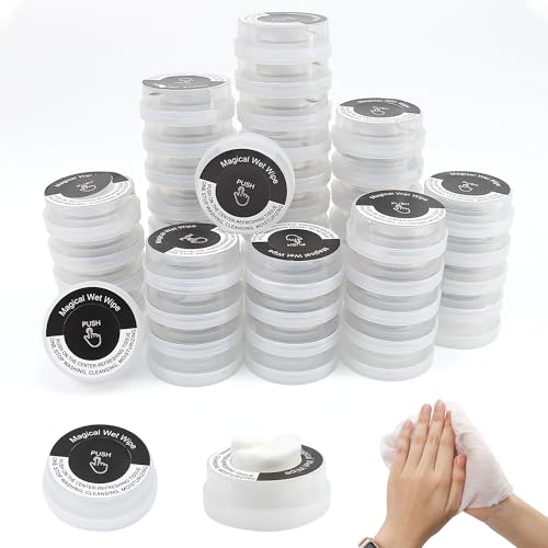 Toallitas Húmedas 50 PZS, Mini Toallitas Sanitizantes de Limón, Portátiles y Divertidas para Viajes, Tipo Húmedo y Seco, Negro y Blanco - imagen 1