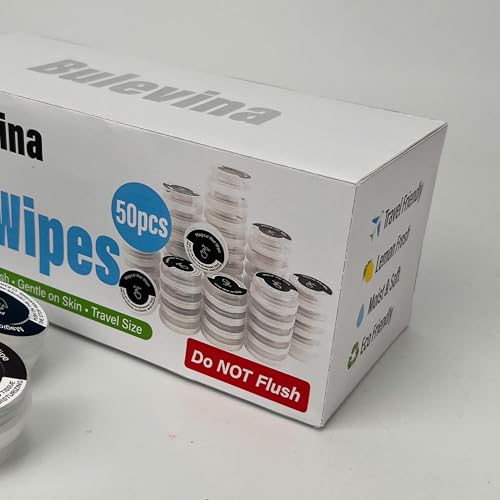 Toallitas Húmedas 50 PZS, Mini Toallitas Sanitizantes de Limón, Portátiles y Divertidas para Viajes, Tipo Húmedo y Seco, Negro y Blanco - imagen 2
