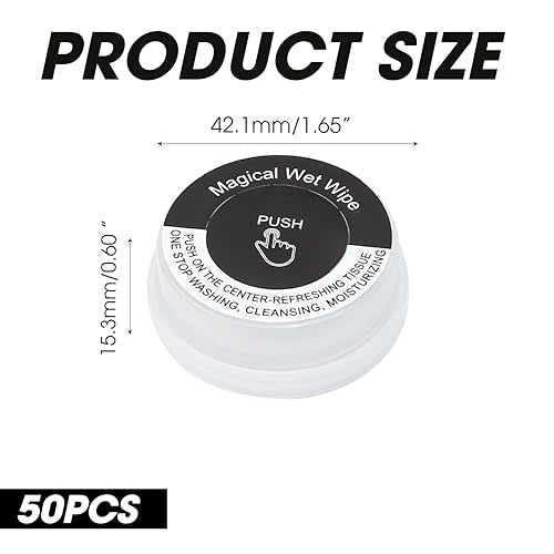 Toallitas Húmedas 50 PZS, Mini Toallitas Sanitizantes de Limón, Portátiles y Divertidas para Viajes, Tipo Húmedo y Seco, Negro y Blanco - imagen 4