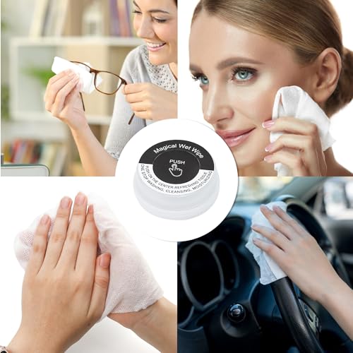 Toallitas Húmedas 50 PZS, Mini Toallitas Sanitizantes de Limón, Portátiles y Divertidas para Viajes, Tipo Húmedo y Seco, Negro y Blanco - imagen 7