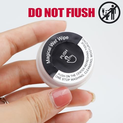 Toallitas Húmedas 50 PZS, Mini Toallitas Sanitizantes de Limón, Portátiles y Divertidas para Viajes, Tipo Húmedo y Seco, Negro y Blanco - imagen 8