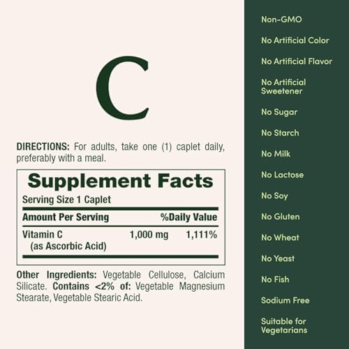 Vitaminas C de Nature's Bounty, 1000mg, 100 Comprimidos (Paquete de 3) - imagen 4