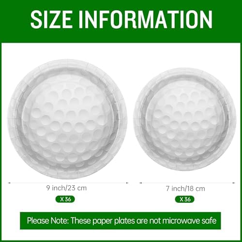 Platos Desechables de Golf Kochorie, 72 Piezas, 7 y 9 Pulgadas, para Fiesta de Cumpleaños Deportiva, Sirve a 36 Invitados - imagen 2