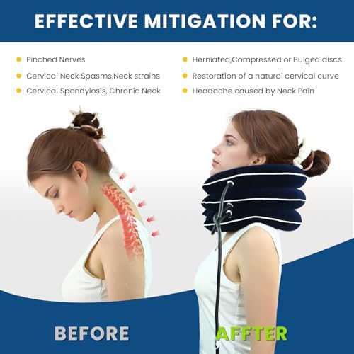 Dispositivo de Tracción Cervical DIIKEN para Alivio del Dolor en Casa, Estirador de Cuello Inflable, Soporte Ajustable, Relajación y Alivio del - imagen 3