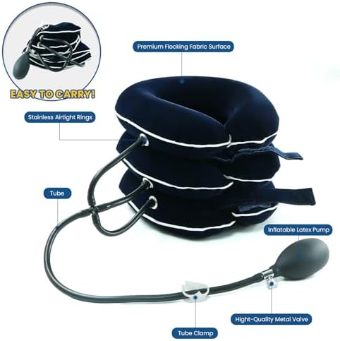 Dispositivo de Tracción Cervical DIIKEN para Alivio del Dolor en Casa, Estirador de Cuello Inflable, Soporte Ajustable, Relajación y Alivio del - imagen 4