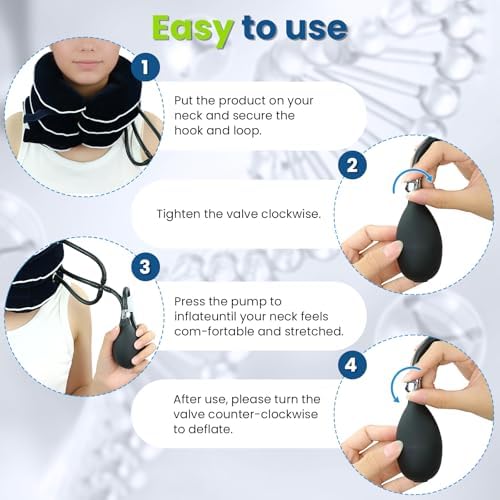 Dispositivo de Tracción Cervical DIIKEN para Alivio del Dolor en Casa, Estirador de Cuello Inflable, Soporte Ajustable, Relajación y Alivio del - imagen 5