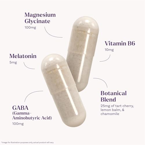 Cápsulas Natrol Sleep & Restore - Suplemento de Magnesio Calmante con GABA, Melatonina 5mg, Mezcla Botánica, 60 Cápsulas (Paquete de 2) - imagen 3