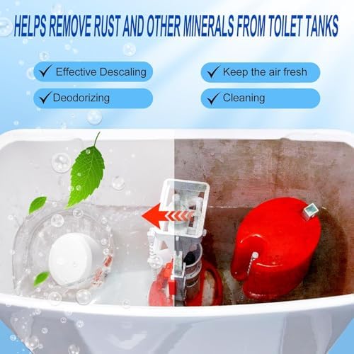 Tabletas automáticas para limpieza de inodoro, 50 piezas - blanqueadoras, desincrustantes y desodorantes, para tanque de agua, olor fresco, seguras, - imagen 4