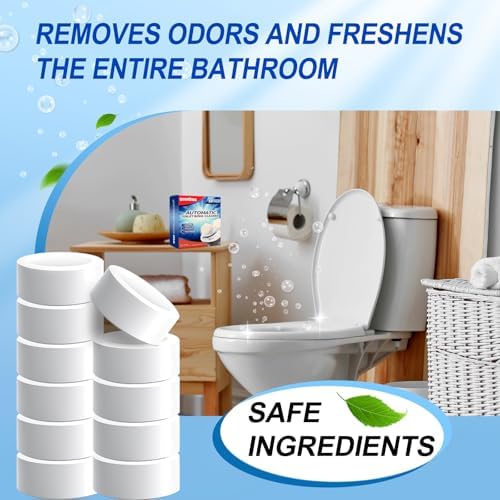 Tabletas automáticas para limpieza de inodoro, 50 piezas - blanqueadoras, desincrustantes y desodorantes, para tanque de agua, olor fresco, seguras, - imagen 7
