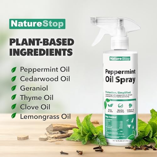 Spray repelente de insectos NatureStop con aceite de menta, 16 oz (475 mL), para uso interior y exterior - imagen 6