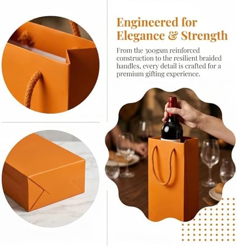 WUWEOT 32 Piezas de Bolsas de Regalo Coloridas para Botellas de Vino, Tote de Cartón Reutilizable con Asa para Bodas, Cumpleaños y Fiestas - imagen 4