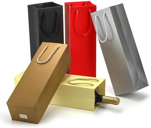 WUWEOT 32 Piezas de Bolsas de Regalo Coloridas para Botellas de Vino, Tote de Cartón Reutilizable con Asa para Bodas, Cumpleaños y Fiestas - imagen 6