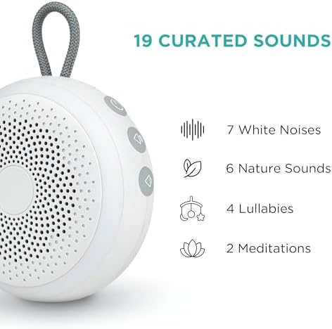 Máquina de Ruido Blanco LittleHippo | Máquina de Sonido Portátil para Bebés, Niños y Adultos | 19 Sonidos Relajantes | Ideal para Viajes y Regalos - imagen 5