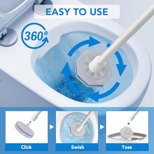 Recambios de 50 Piezas para Cepillo de Inodoro Clorox, Cabezas de Algodón con Fibra de Limpieza Eficiente Compatible con el Cepillo de Inodoro Clorox - imagen 3