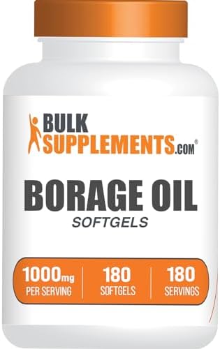 Borage Oil Softgels de BulkSupplements.com - Suplemento de Ácido Gamma Linoleico, 1000mg, Sin Gluten, 1 Softgel por Porción, 180 Contenidos - imagen 1