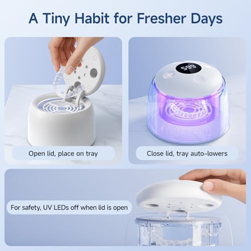 Limpiador Ultrasónico HouseSapp para Retenedores - Máquina de Limpieza Dental 45kHz con 6 Luces para Dentaduras, Cabezal de Cepillo, Alineadores, - imagen 5